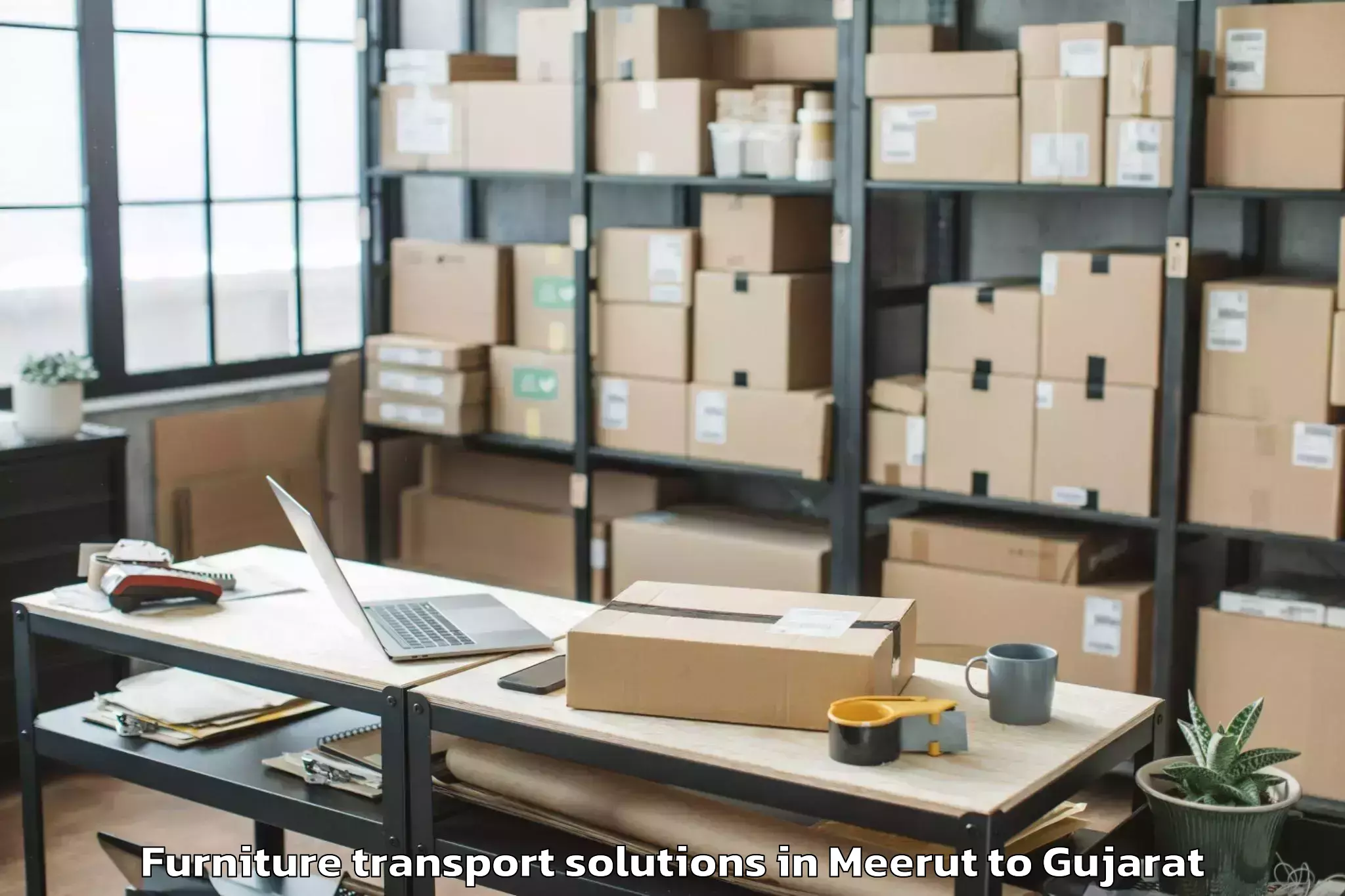 Book Meerut to Sojitra Furniture Transport Solutions